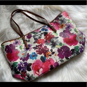 Nine West Large Floral Watercolor Shopper Tote